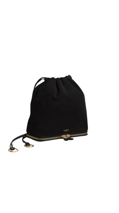 Le Pochon Bag in Black Suede