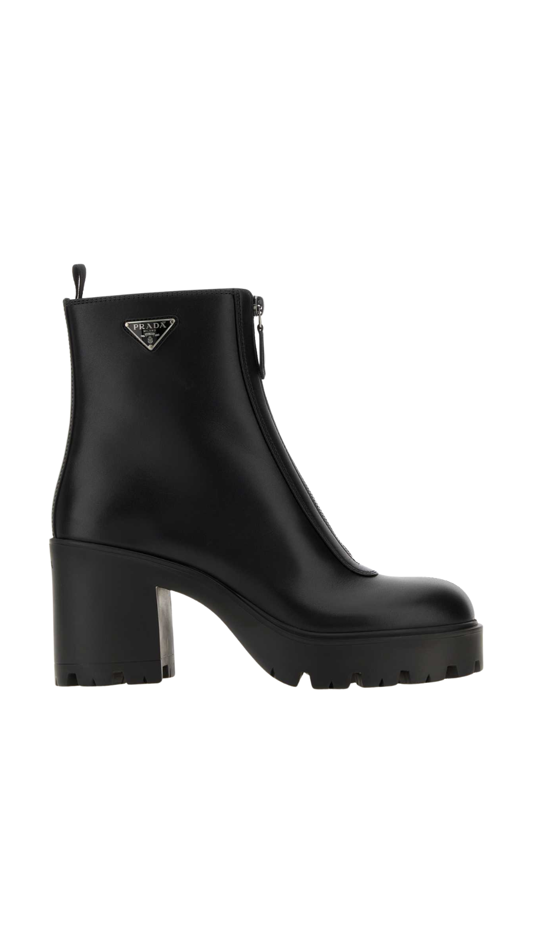 Leather Zipper Booties in Black