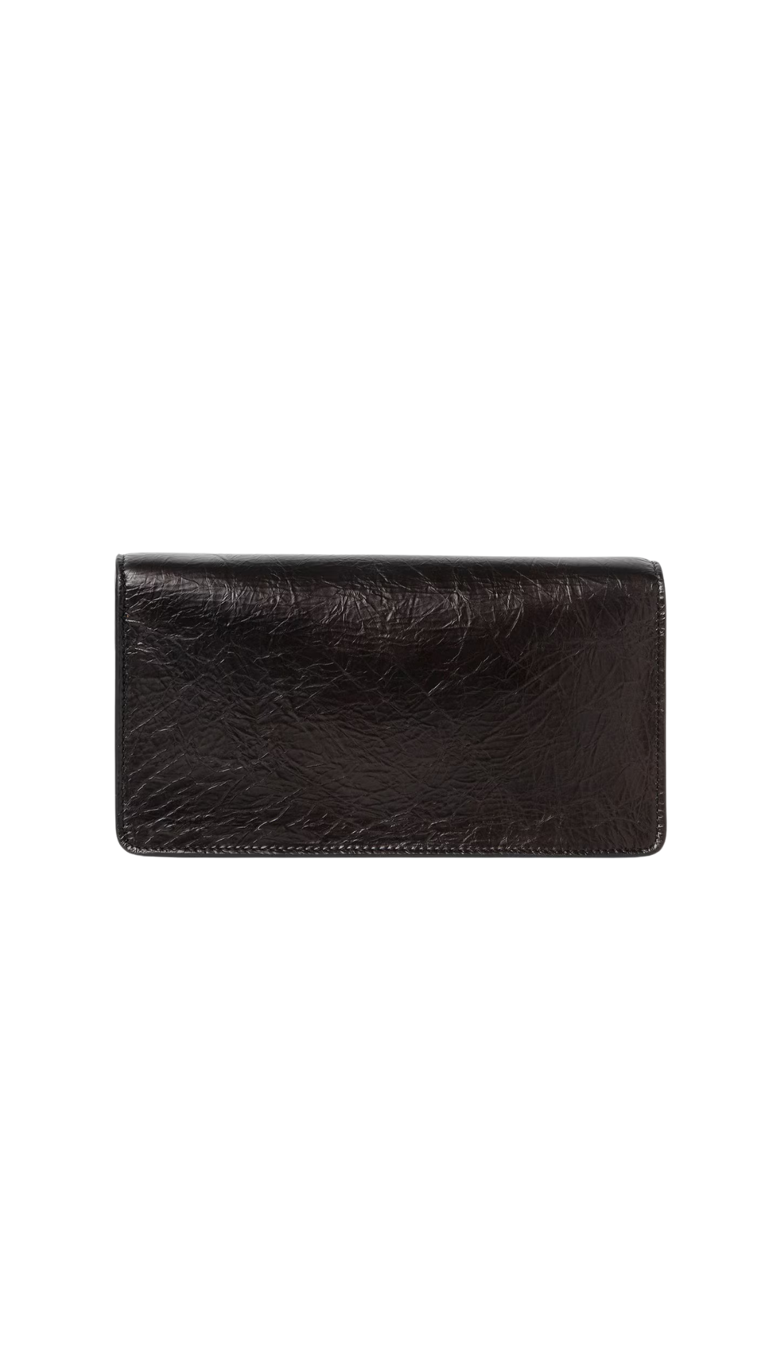 Tube Wallet On Chain in Black Cracked Leather Wallet