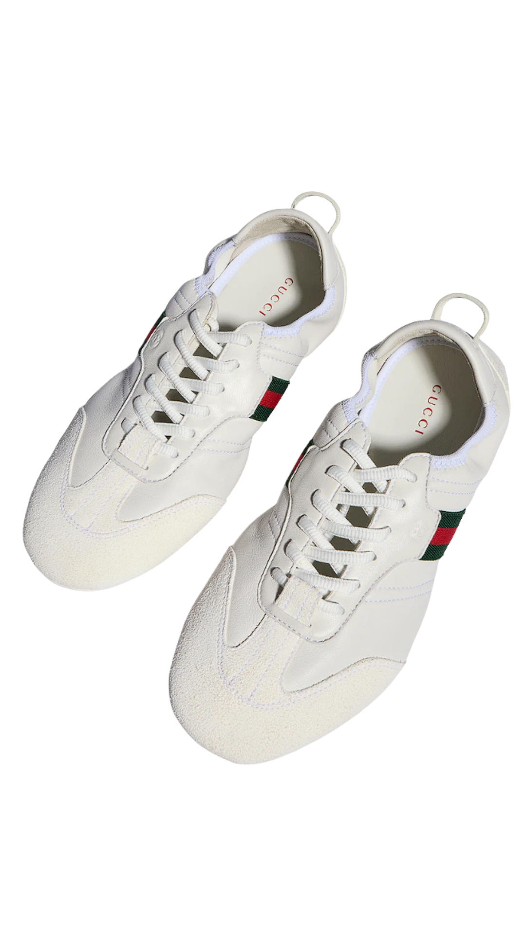 Flex Sneaker in White Suede and Leather