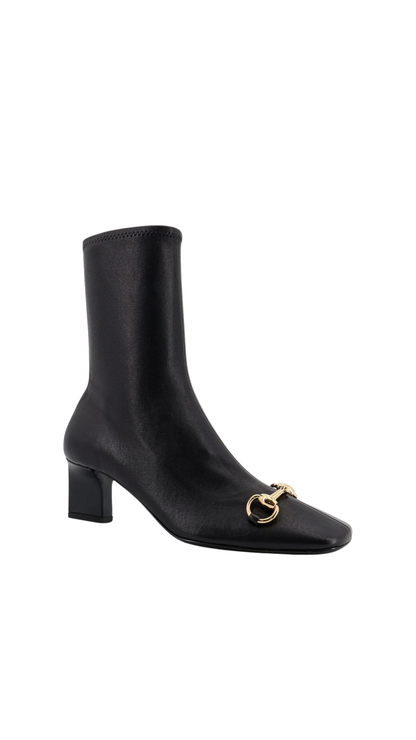 Signora Bootie in Black Soft Stretchy Leather