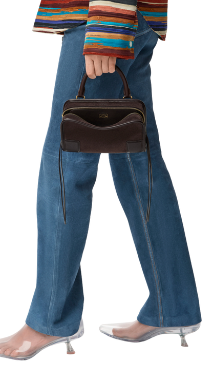 Mini Amazona 180 Bag in Dark Chestnut Suede
