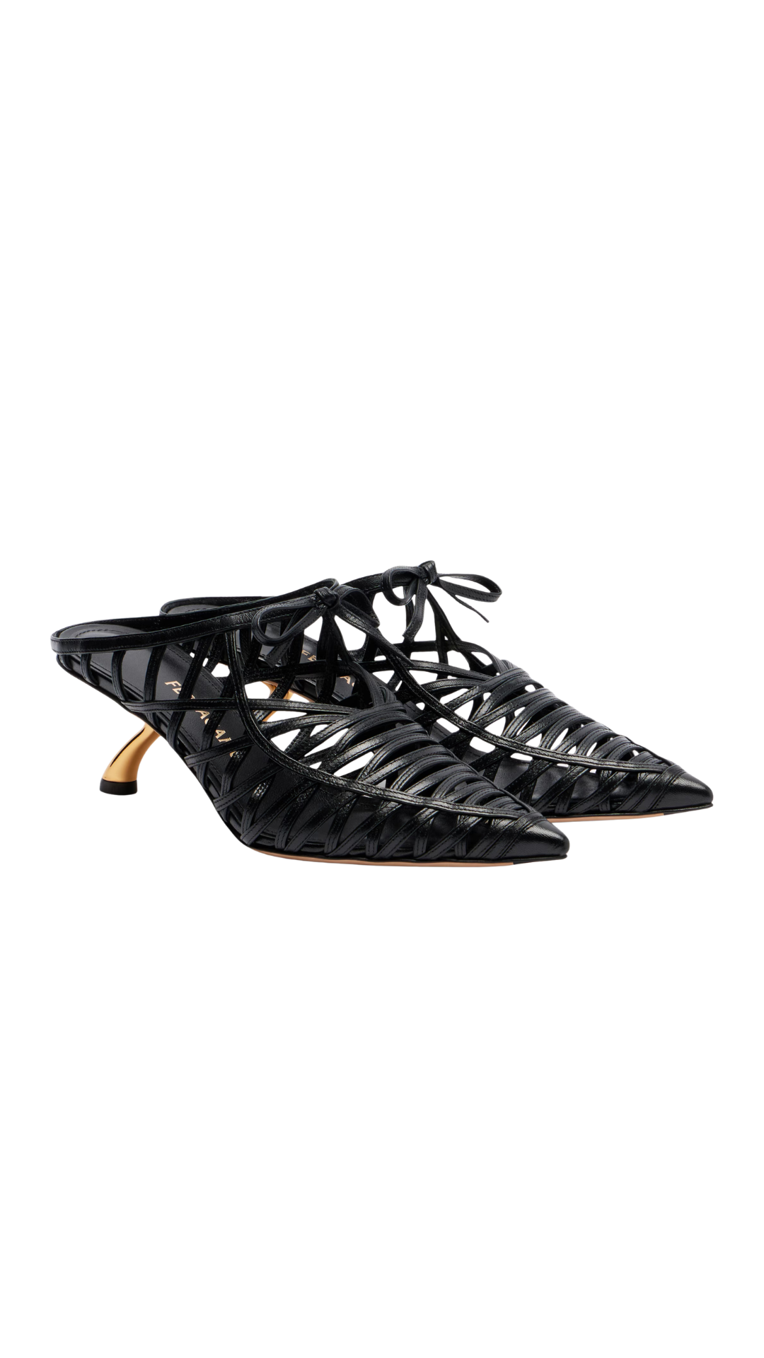 Cirry Leather Mules in Black