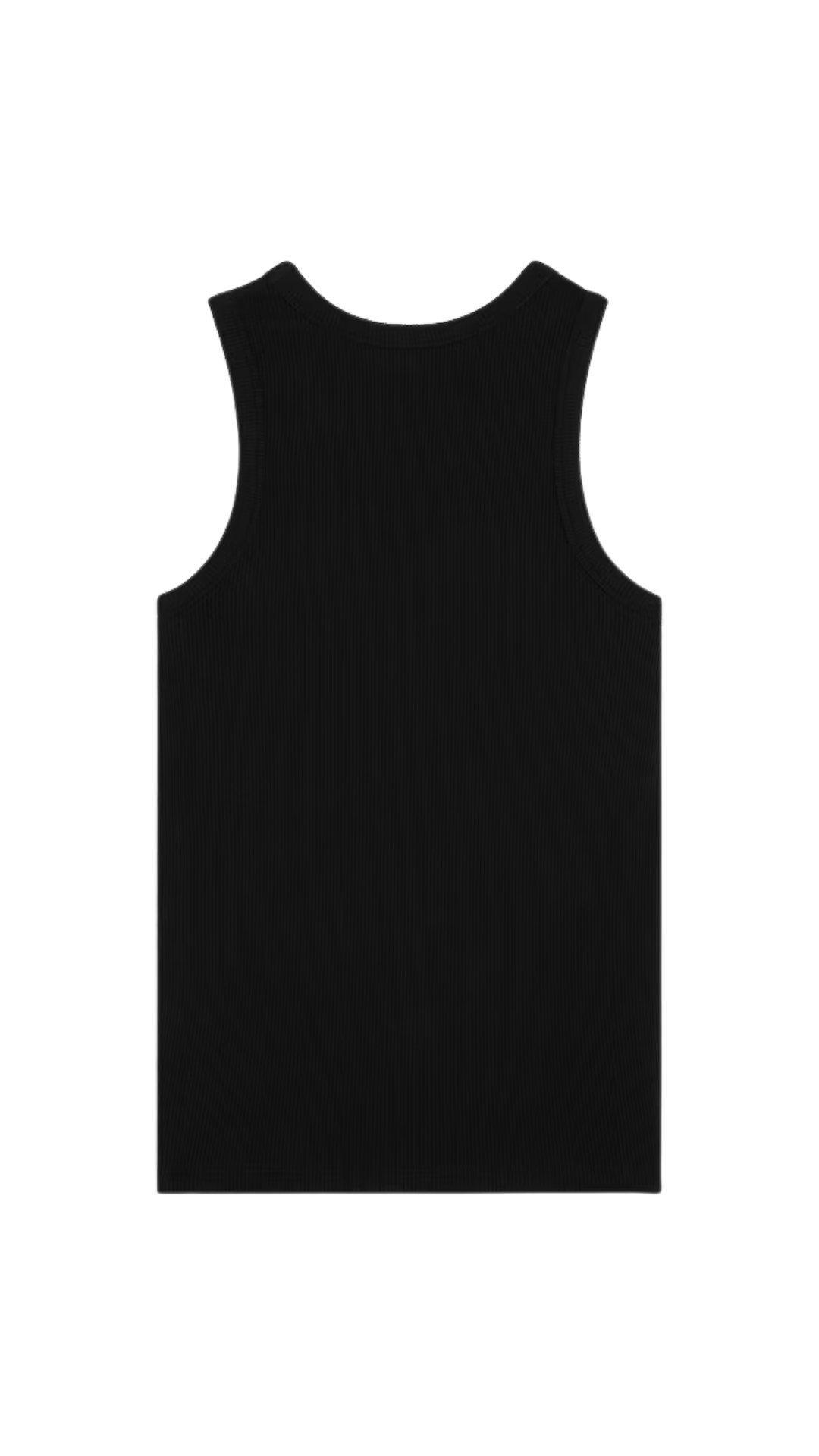 Tank Top in Black Ribbed Cotton Silk