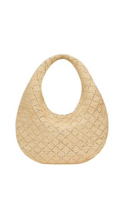 Icare Hobo in Raffia in Natural