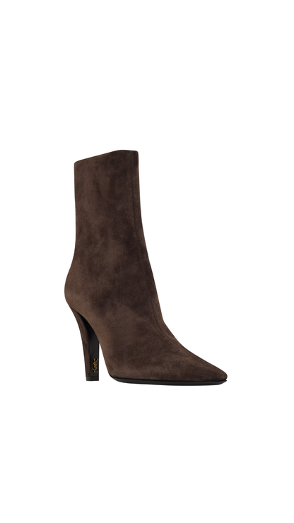 Jill Booties in Bear Brown Suede