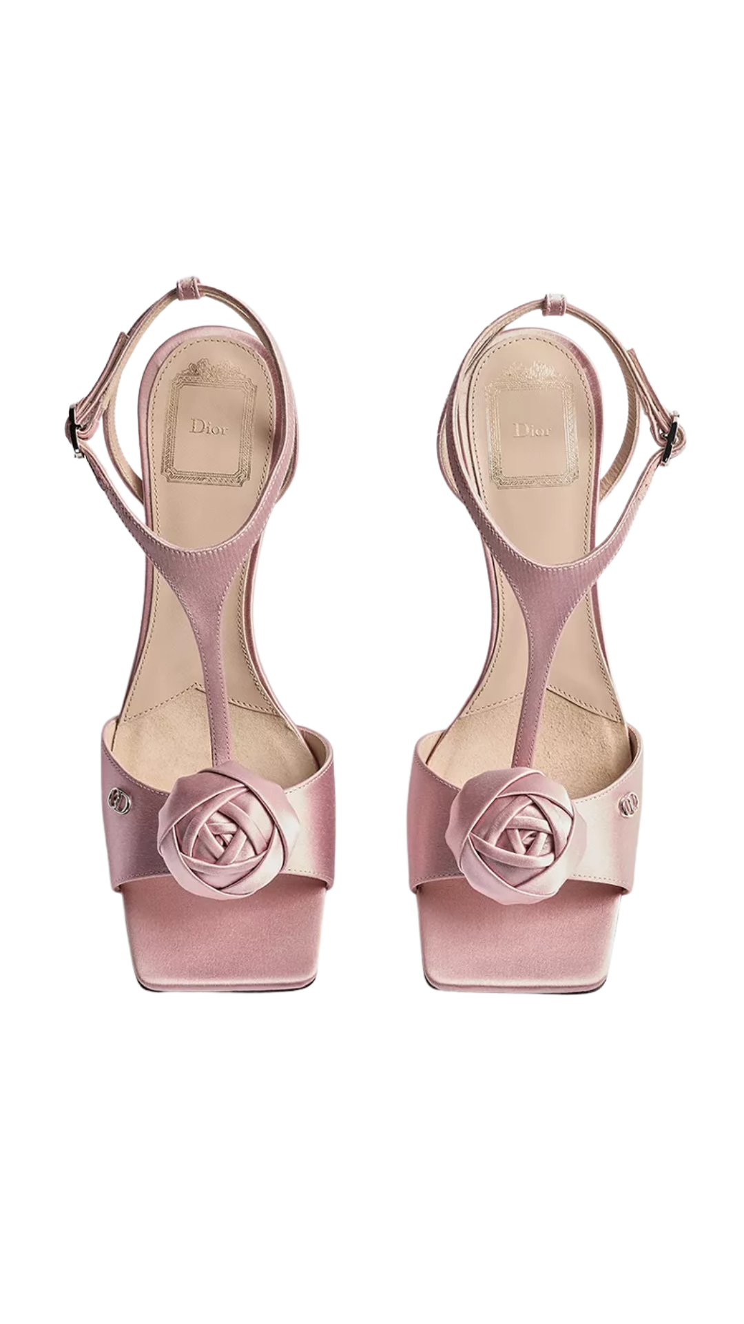 Dior Rose Heeled Sandal in Dragée Pink Satin