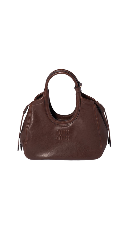Ivy Nappa Leather Tote Bag in Briarwood