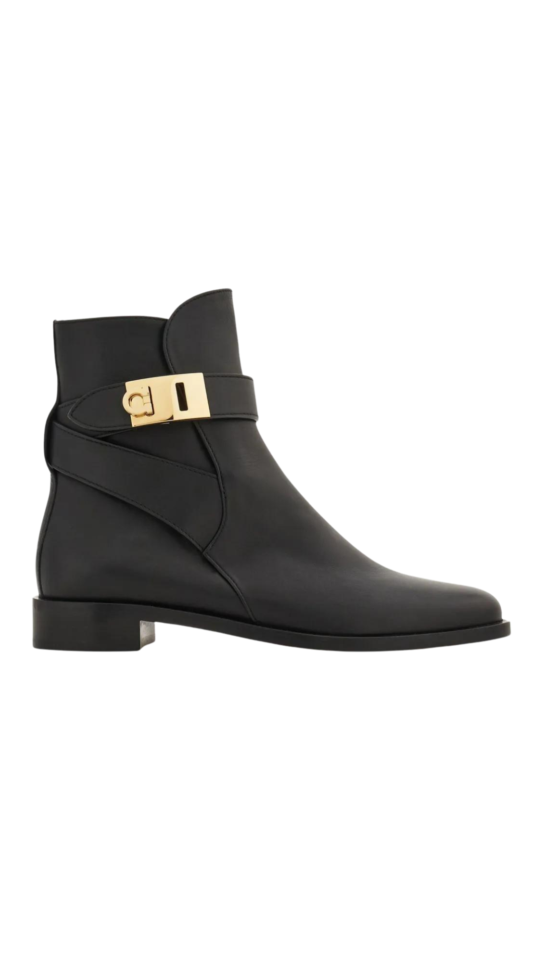 Hug Buckle Ankle Boot in Black