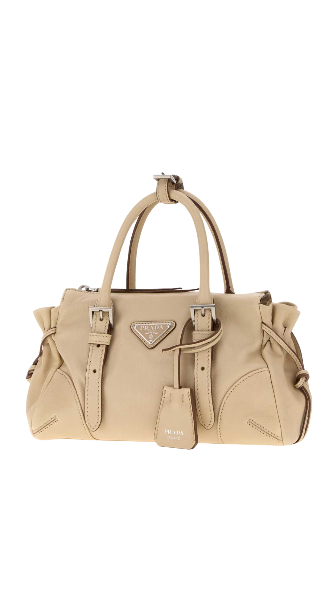 Karin Small Leather Bag in Travertine Stone