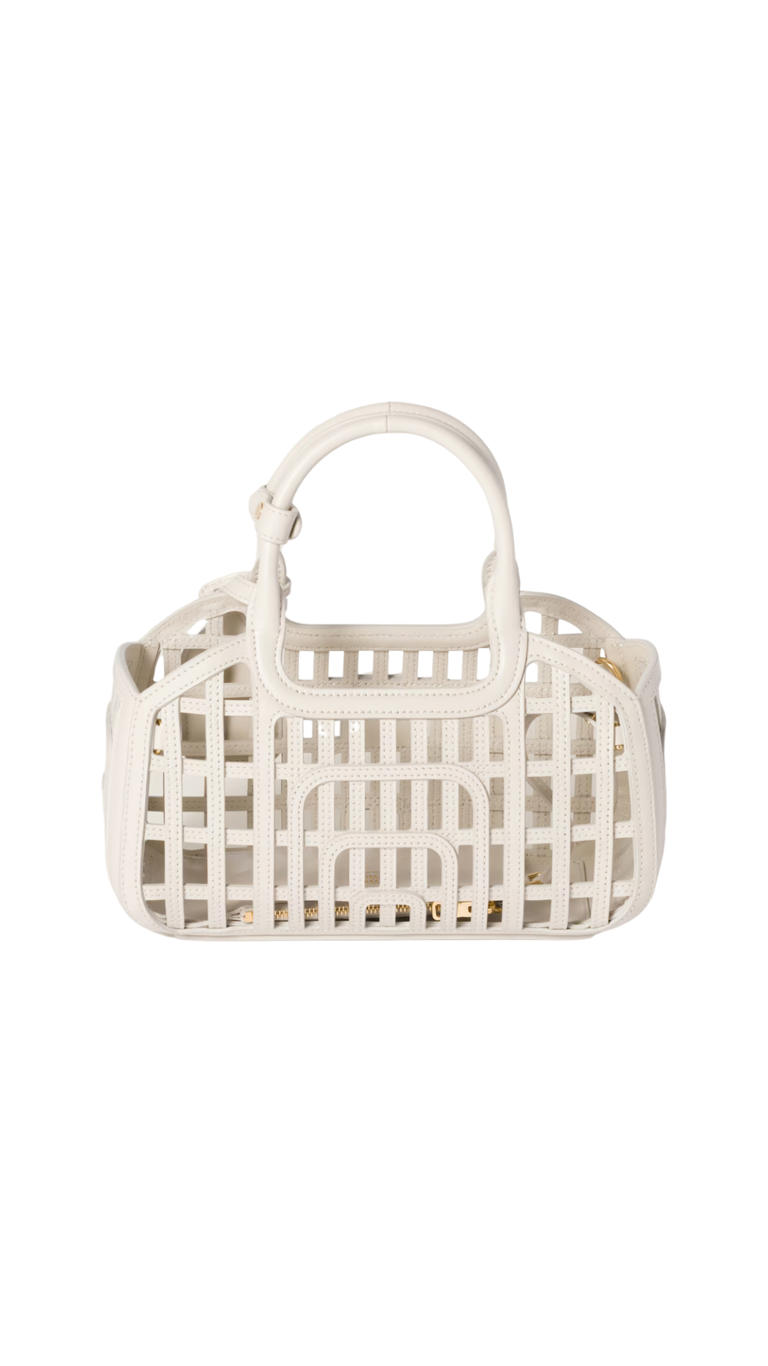 Leather Basket in Chalk White