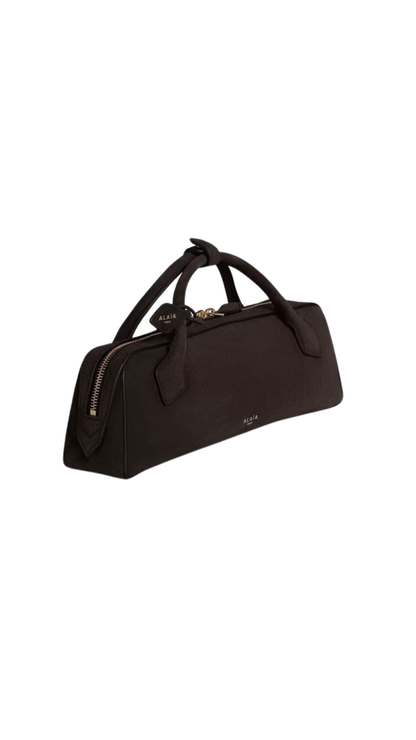 Le Teckel Clutch in Dark Brown Suede