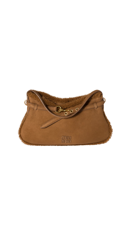 Aventure Shearling Bag in Cocoa Brown