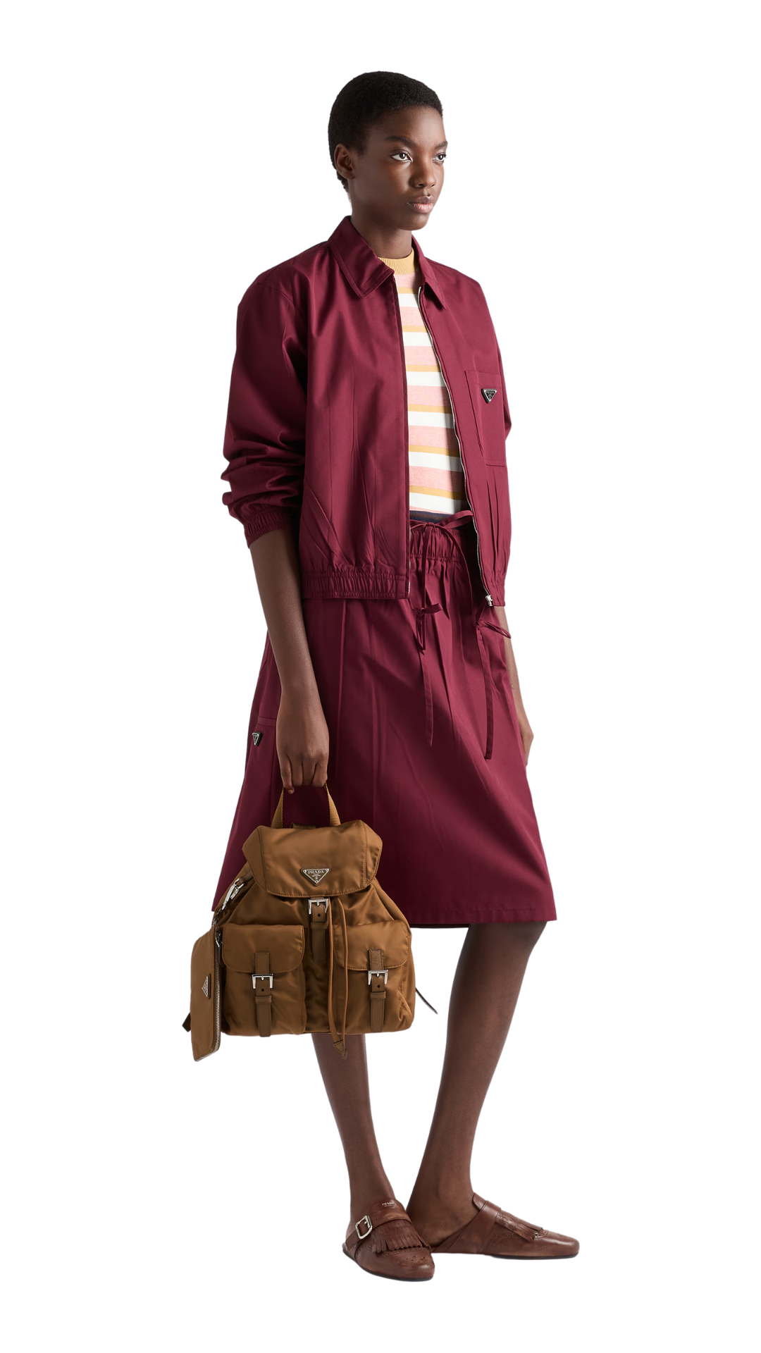 Medium Re-Nylon Backpack in Brandy