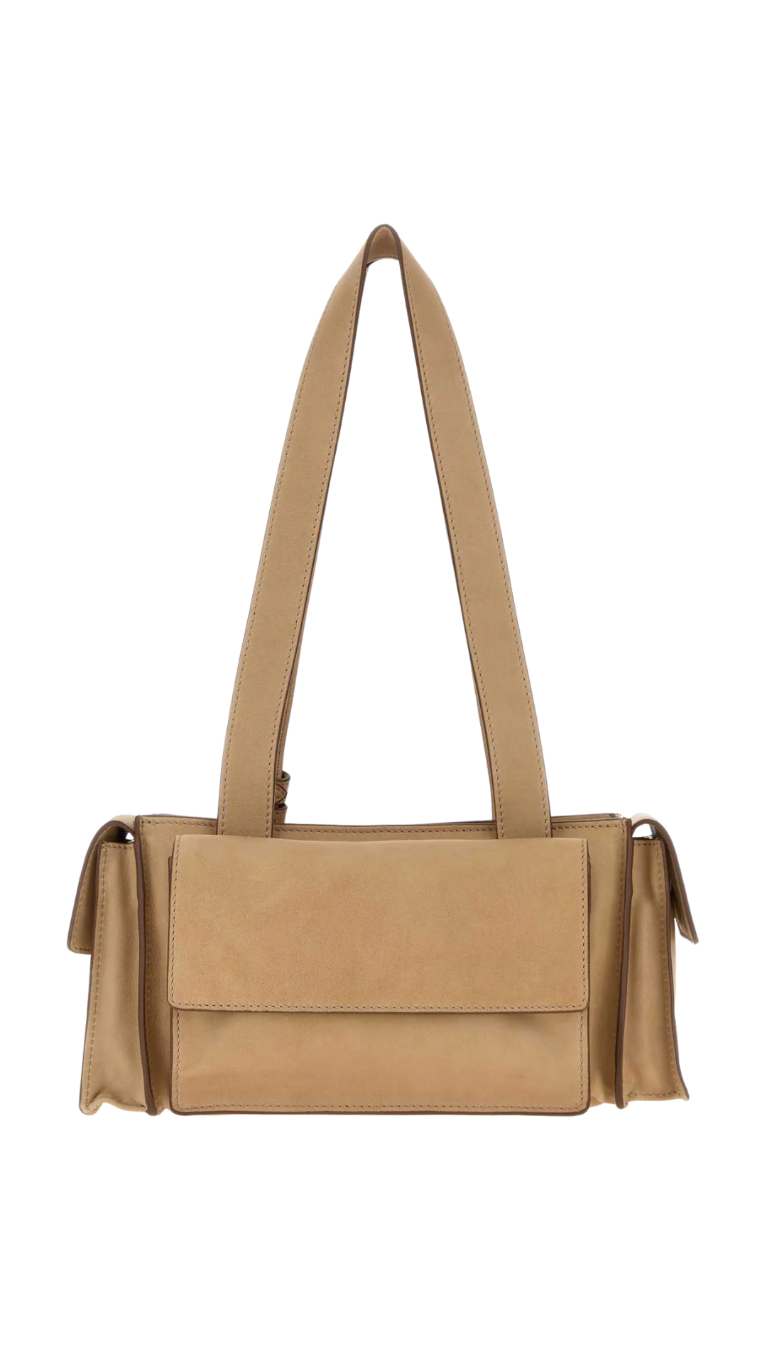 Utilitaire Nappa Leather Shopping Bag in Beige Khaki