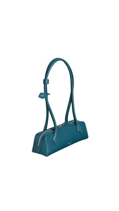 Le Teckel Small Bag in Green Grey Leather