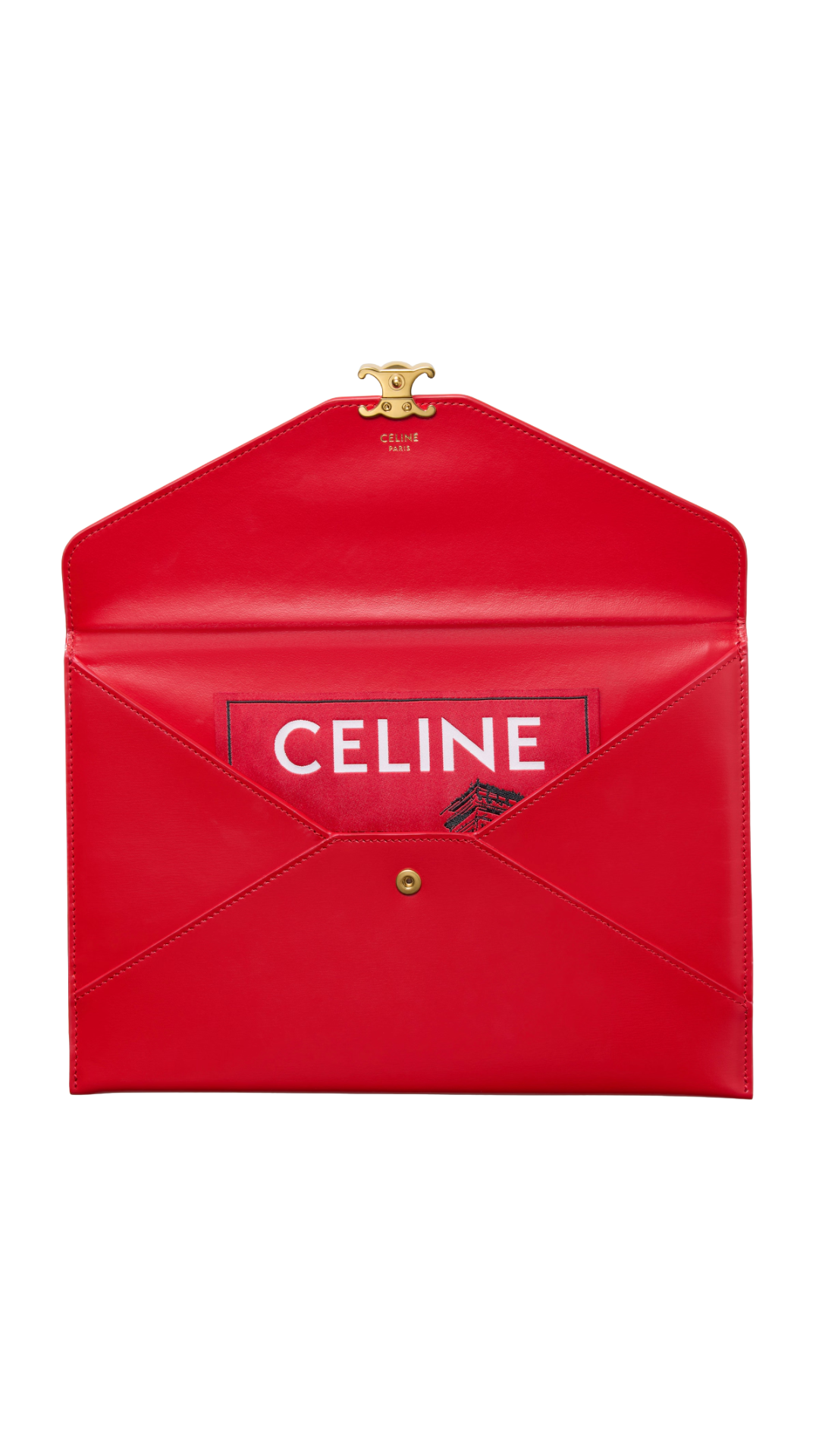 Envelope in Chili Red Shiny Calfskin