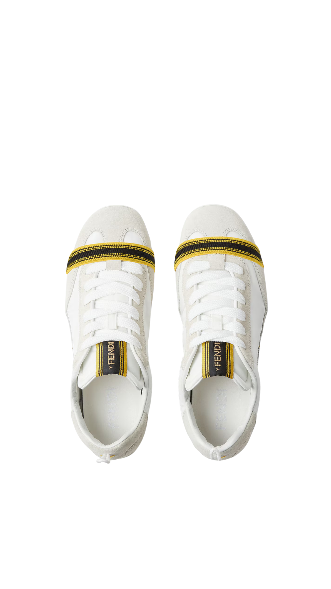 White Suede and Fabric Low Tops in White