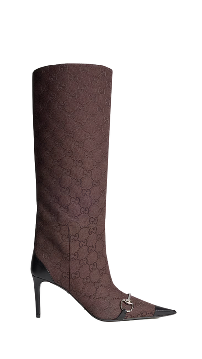 Donna Boot in Dark Brown GG Canvas