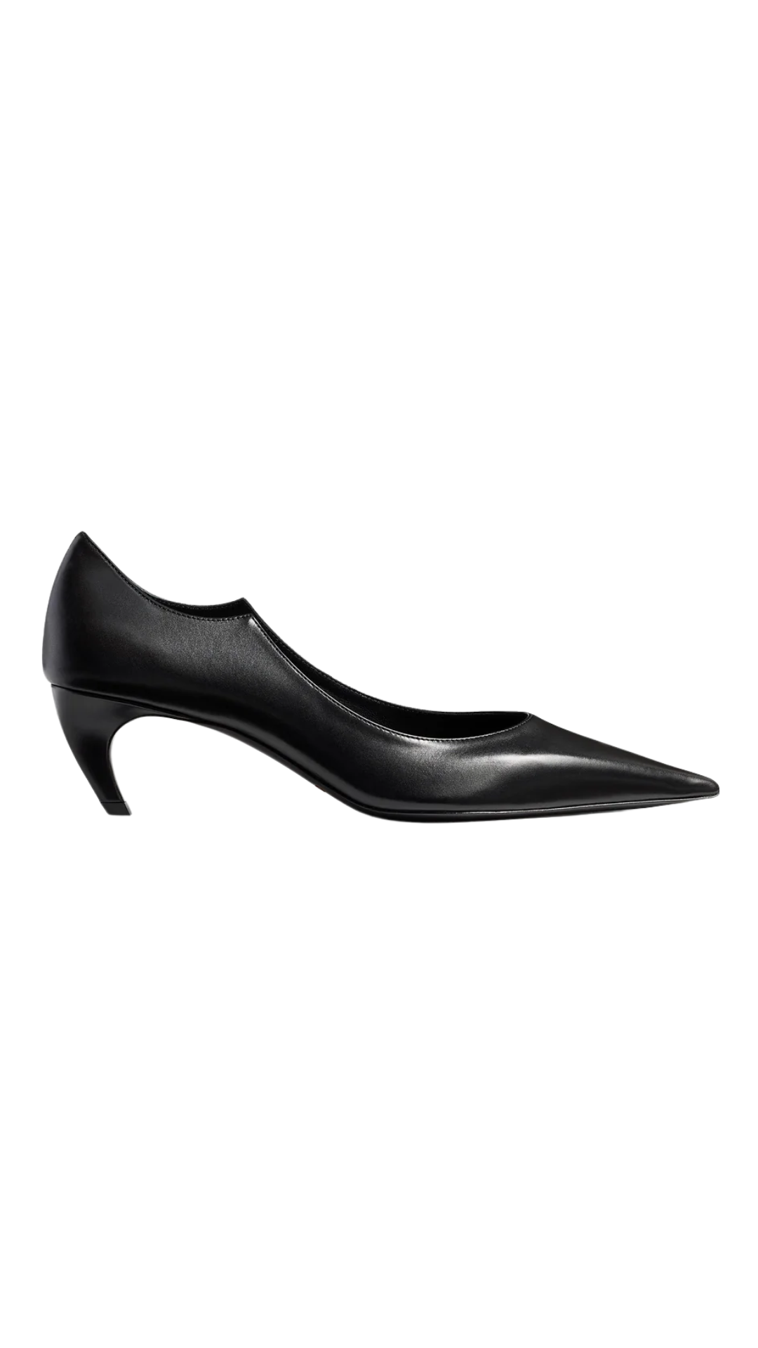 Valerie Low Pump in Black Glazed Leather