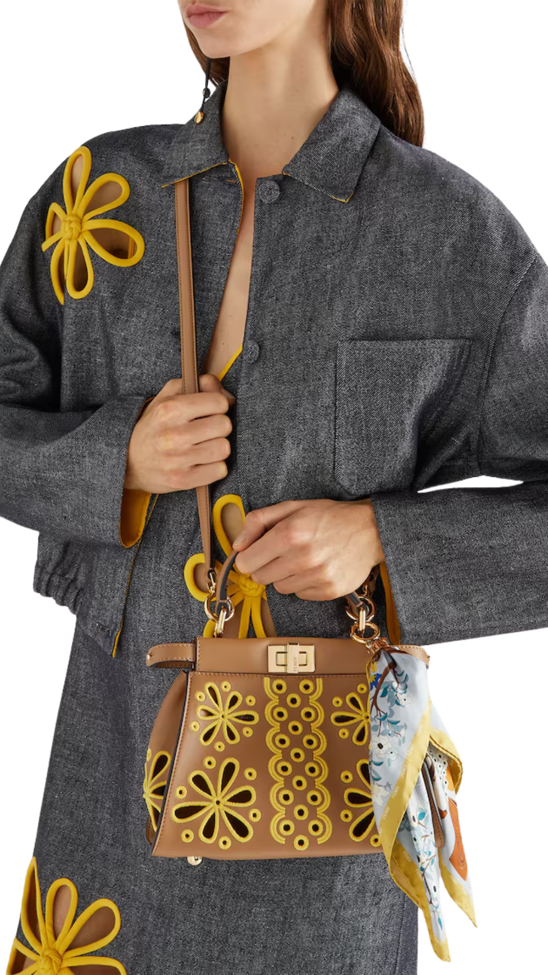 Peekaboo Mini in Beige Leather