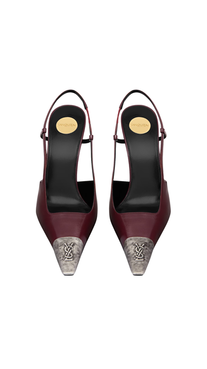 Jeanne Slingback Pumps in Vintage Bordeaux  Smooth Leather