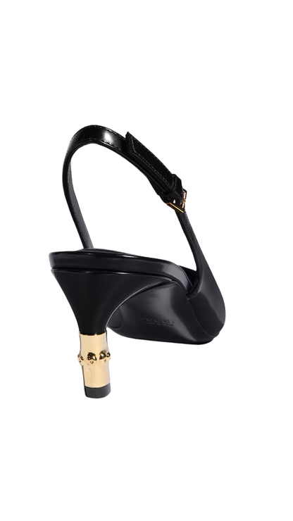 Castello Slingback in Black Leather