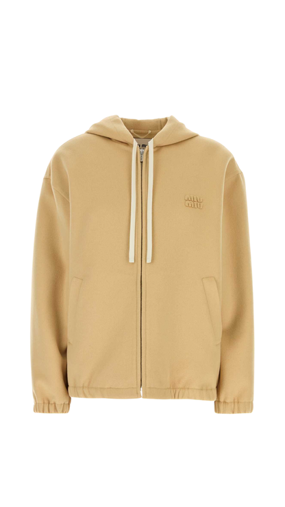 Jersey Hoodie in Beige