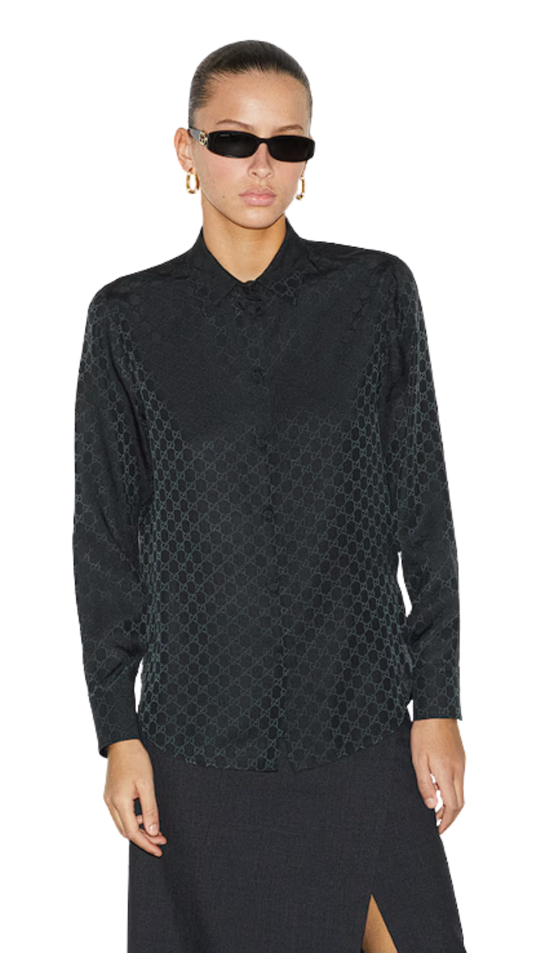 GG Crêpe Silk Shirt in Black