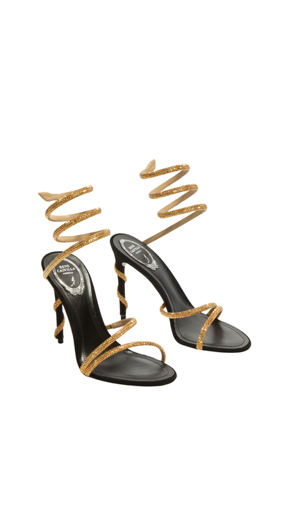 Margot Black and Gold Sandal 105 in  Black