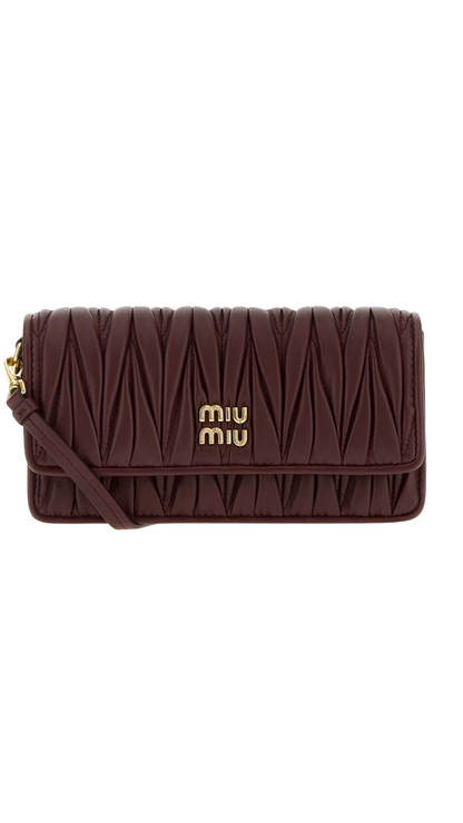 Matelassé Nappa Leather in Burgundy