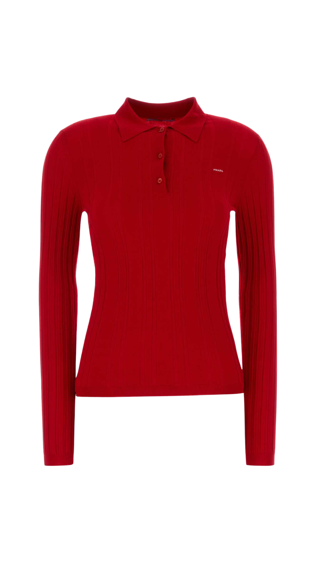 Polo Knitwear in Red Cotton