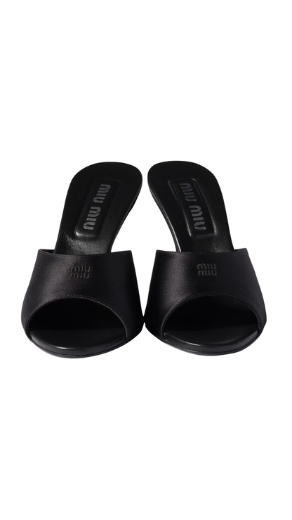 Satin Sandals in Black