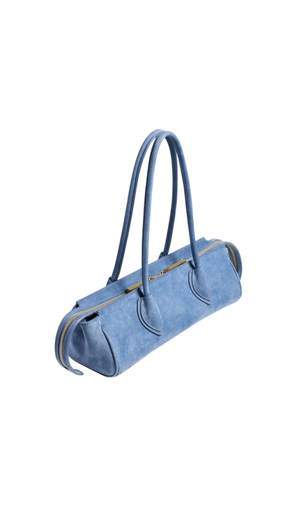 Donna Shoulder Bag in Cloud Iris Suede