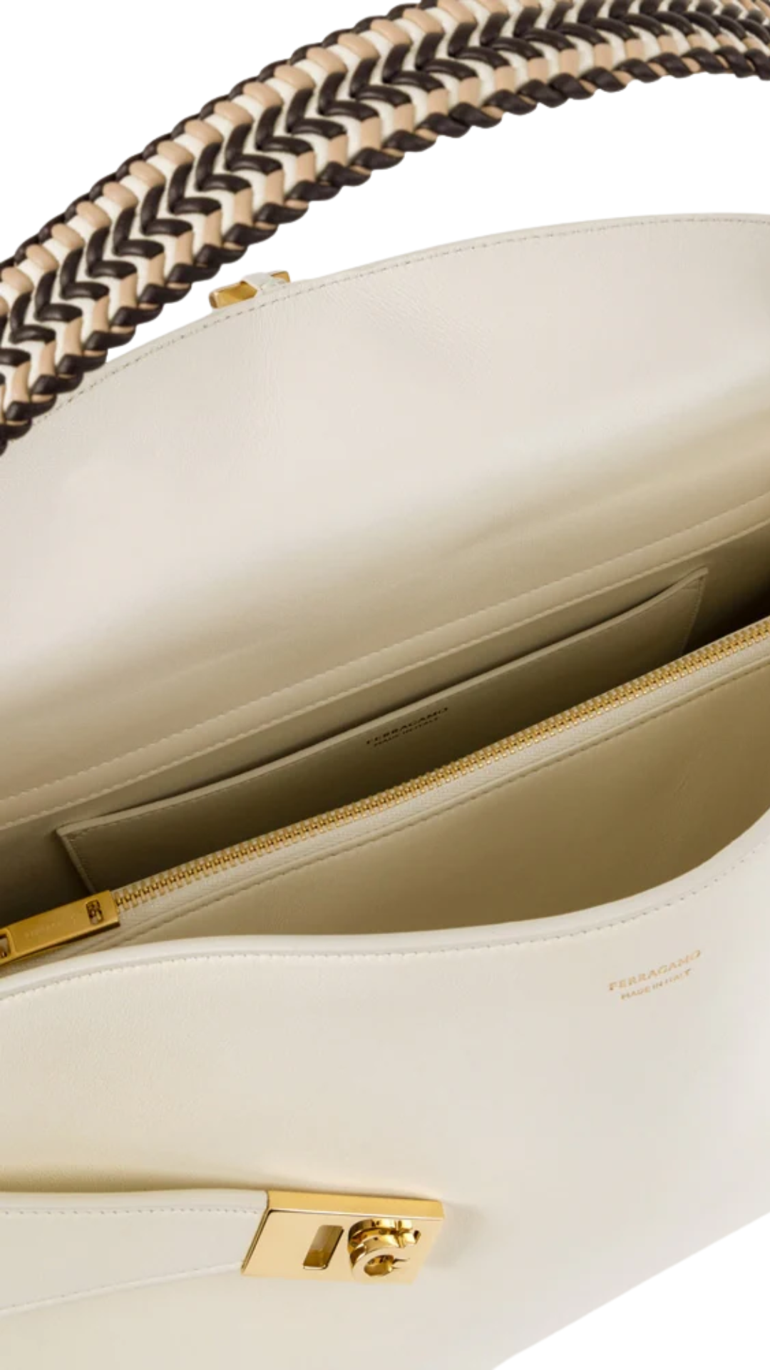 Hug Soft Shoulder Bag (L) in Mascarpone/Testa di Moro
