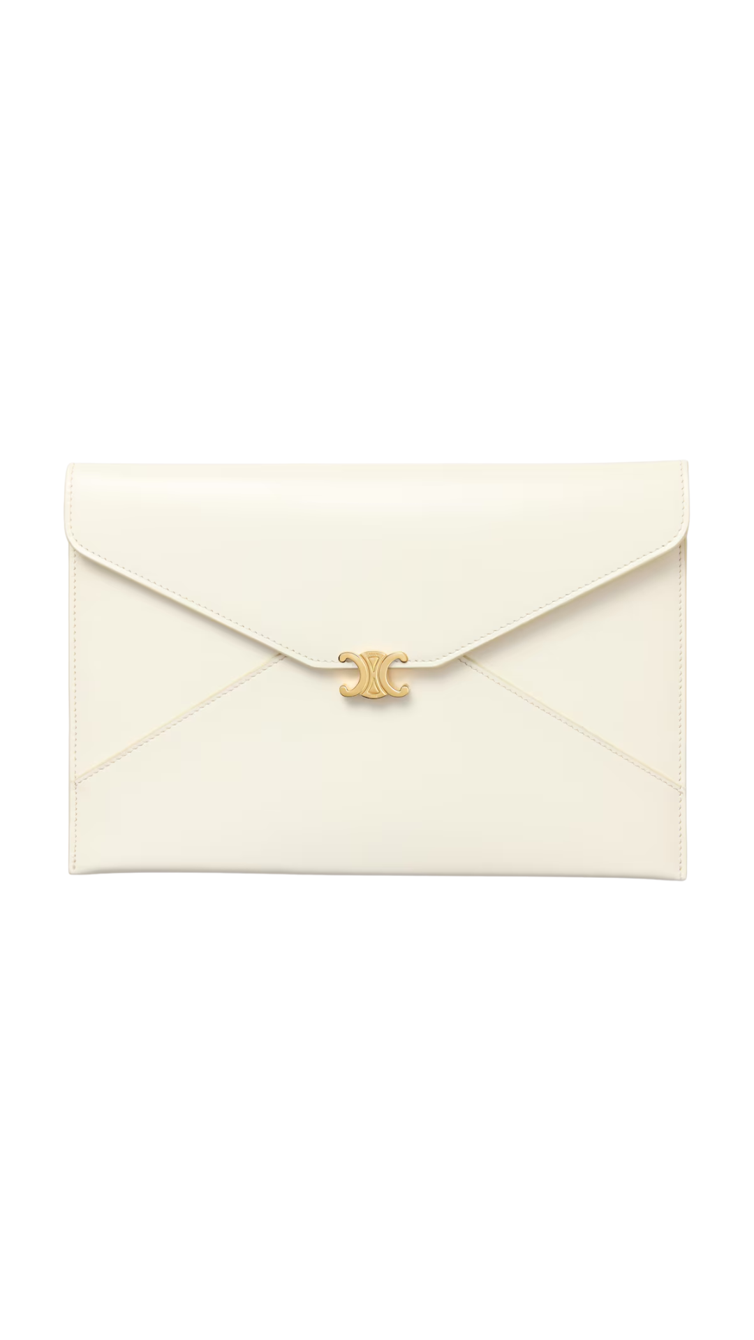 Envelope in White Shiny Calfskin