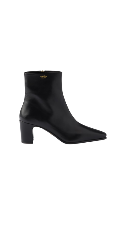 Leather Booties in Black