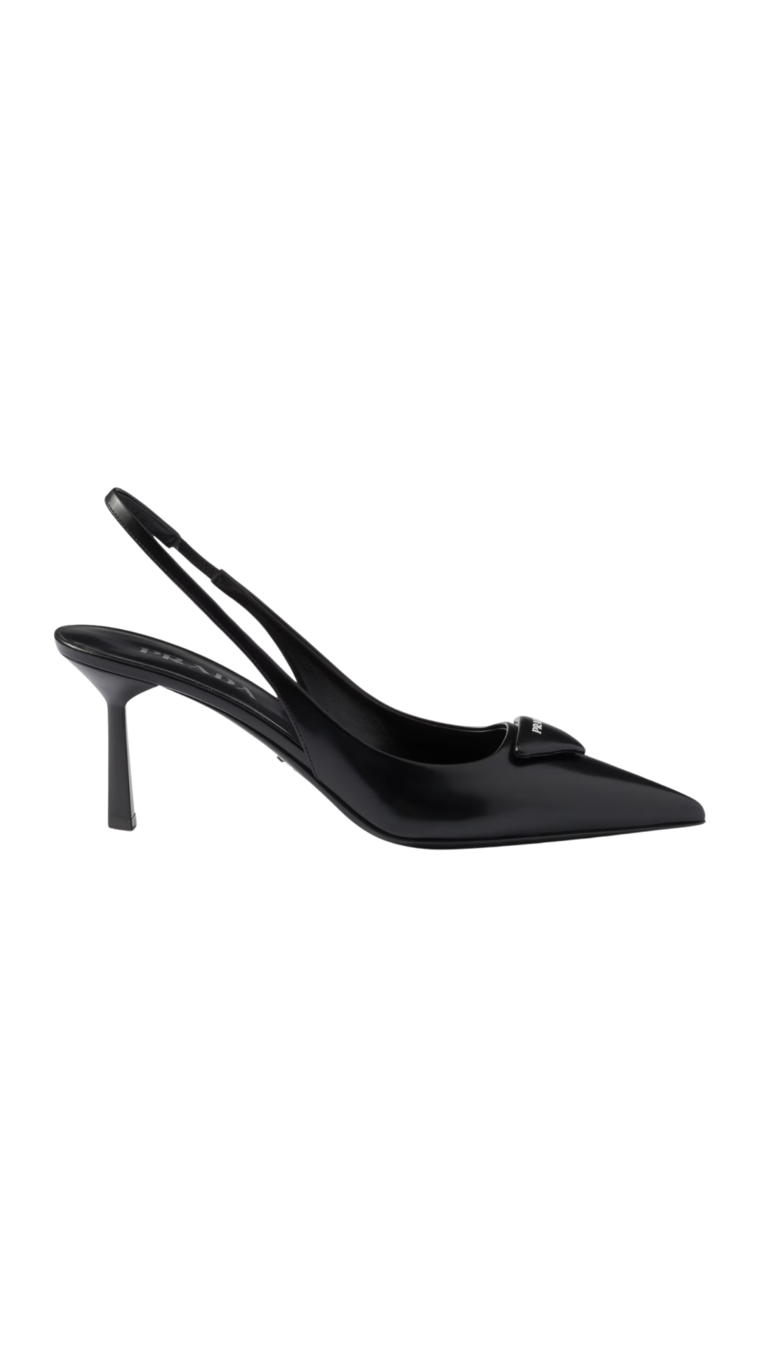 Brushed Leather Slingback Pumps in Black