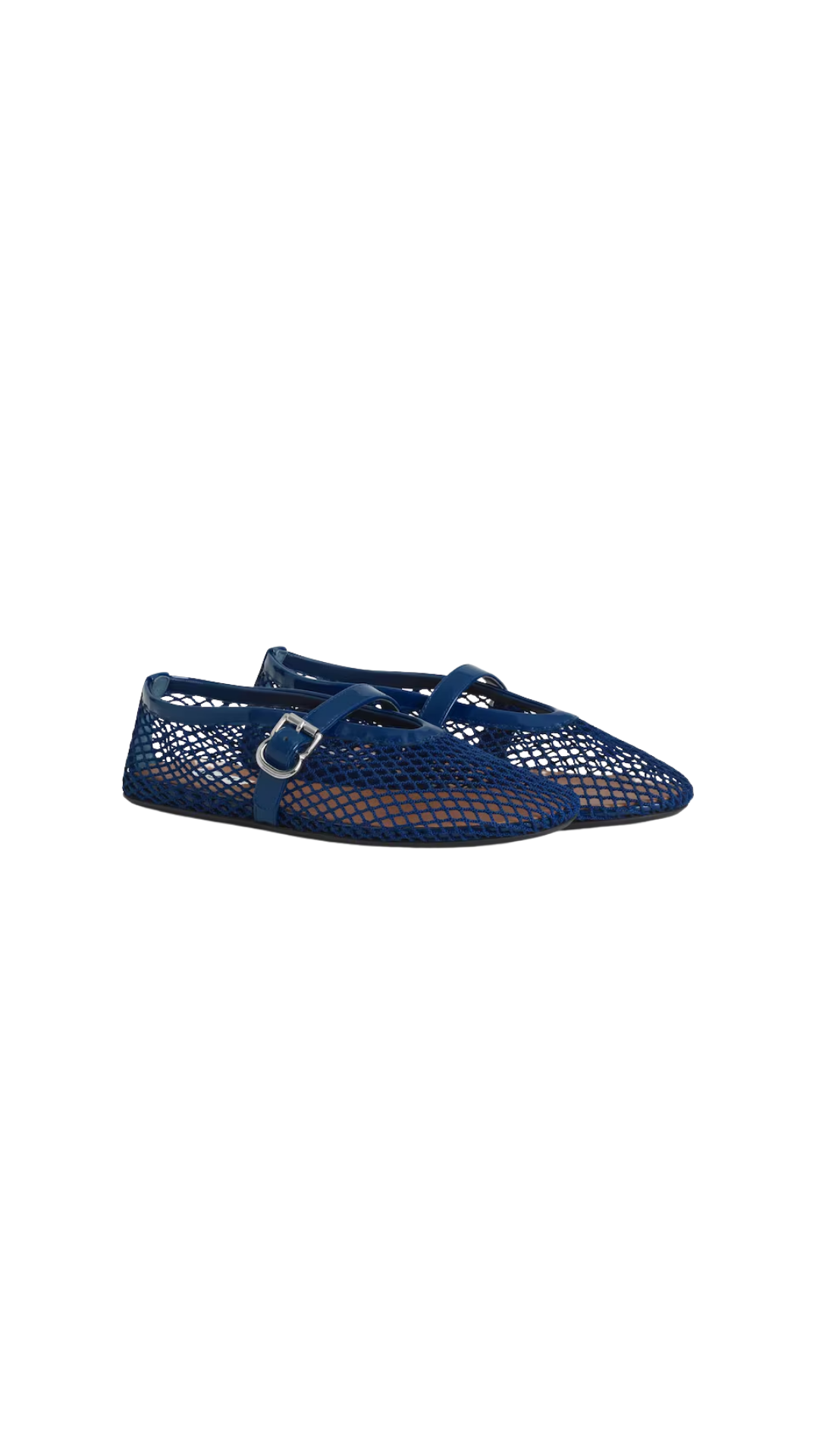 Ballet Flats In Blue Fishnet