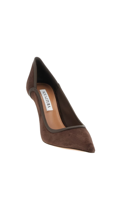 Plush Pumps in Brown Suede