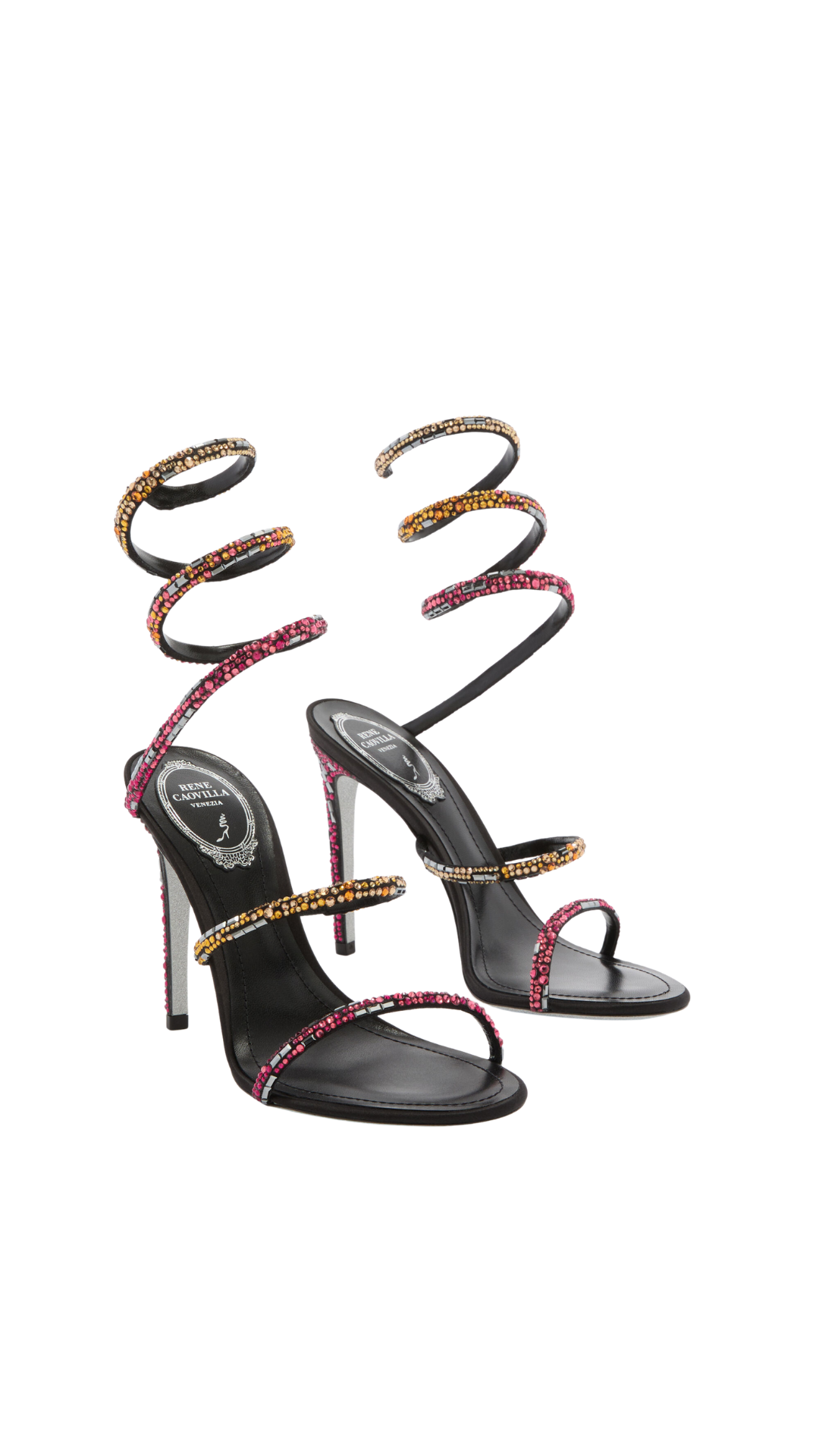 Cleo Black Sandal with Swarovski Crystals 105