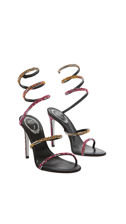 Cleo Black Sandal with Swarovski Crystals 105