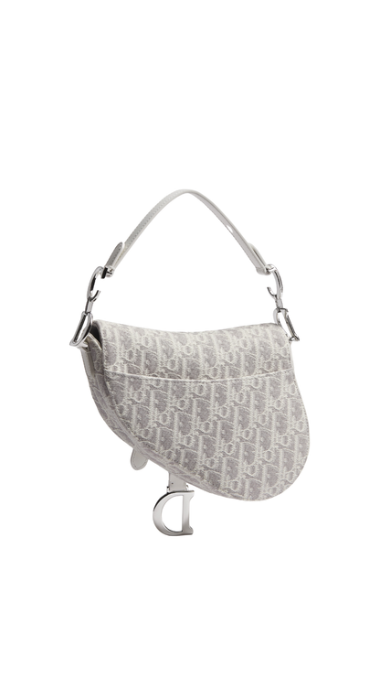 Small Saddle Bag with Strap in Latte and Gray