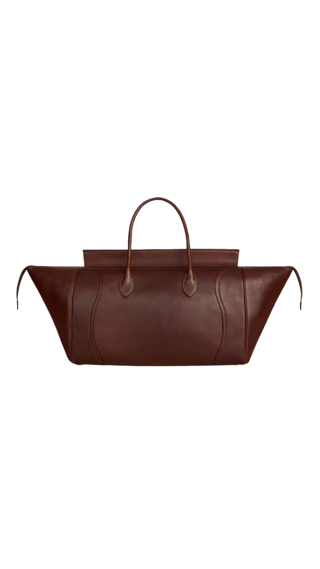 Big Luggage in Deep Brown Supple Shiny Lambskin