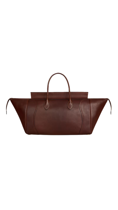 Big Luggage in Deep Brown Supple Shiny Lambskin