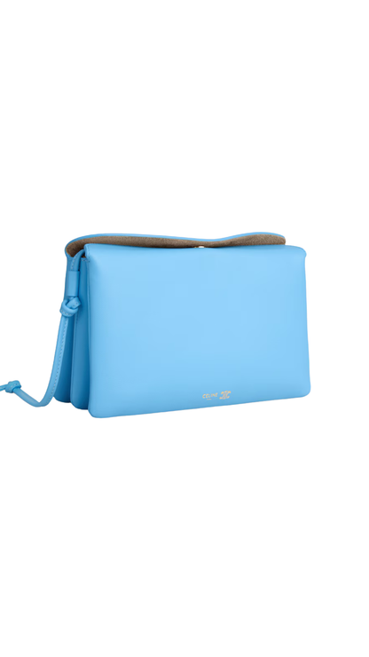Trio Flap in Smooth Lambskin in Sky Blue