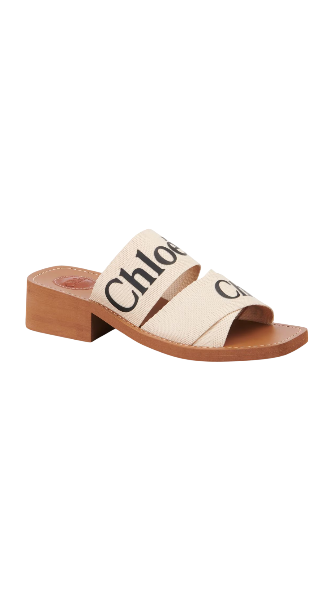 Woody Heeled Mule in White