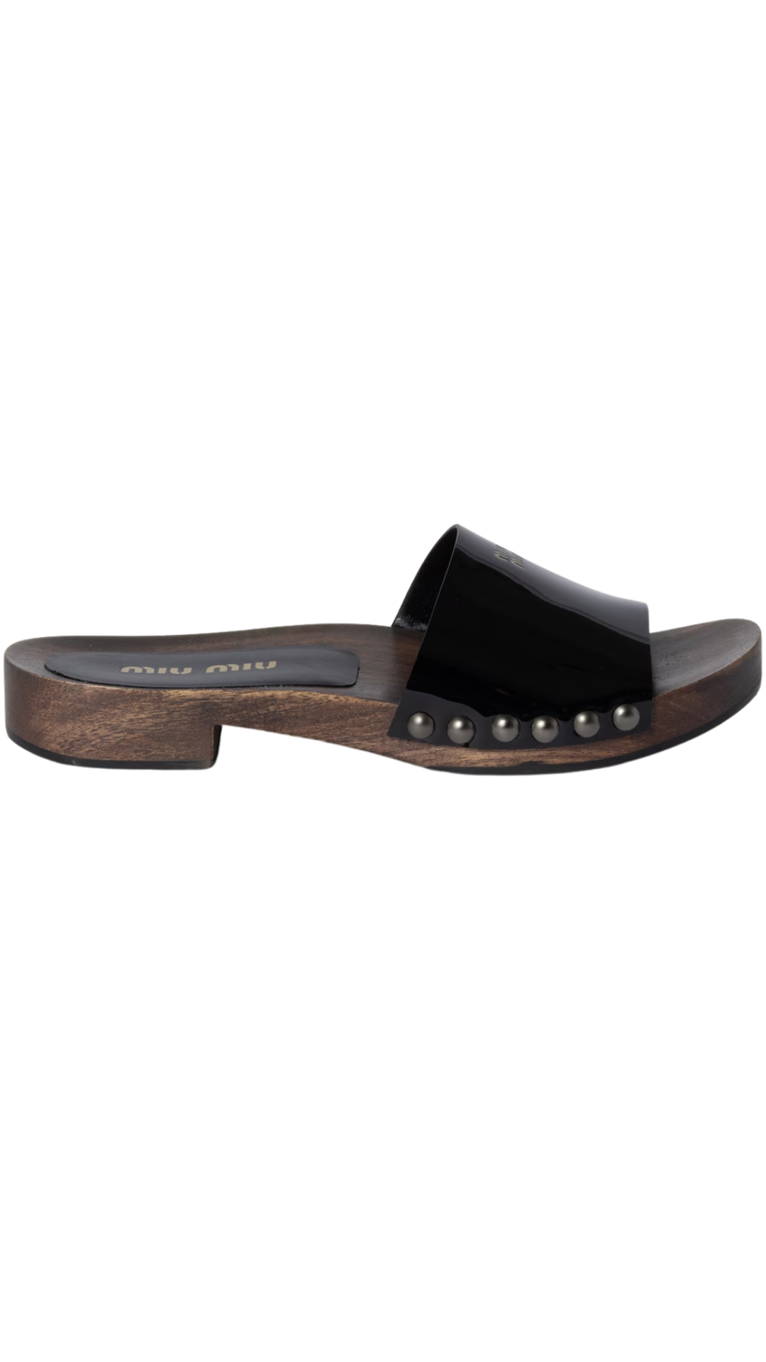 Patent Leather Clogs in Black
