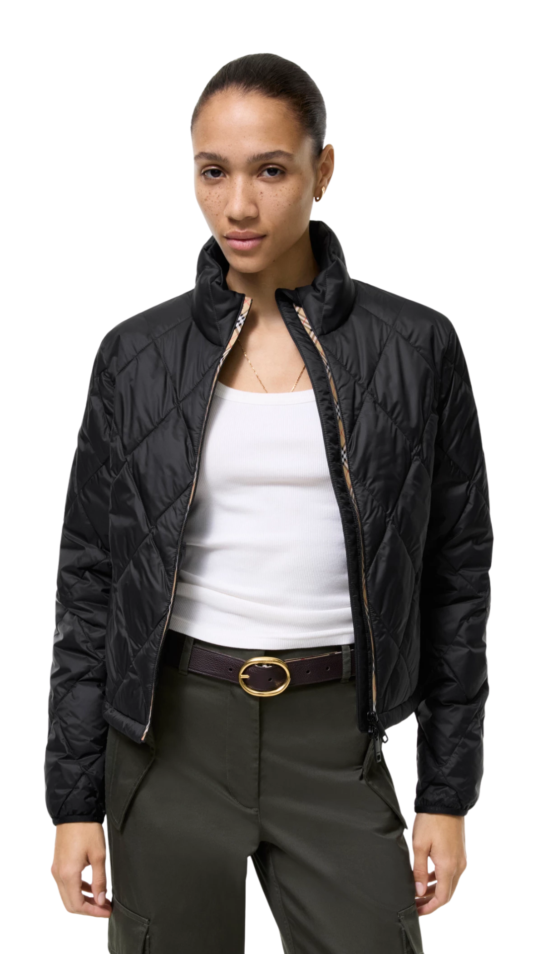 Packable Quilted Nylon Bramford Jacket in Black