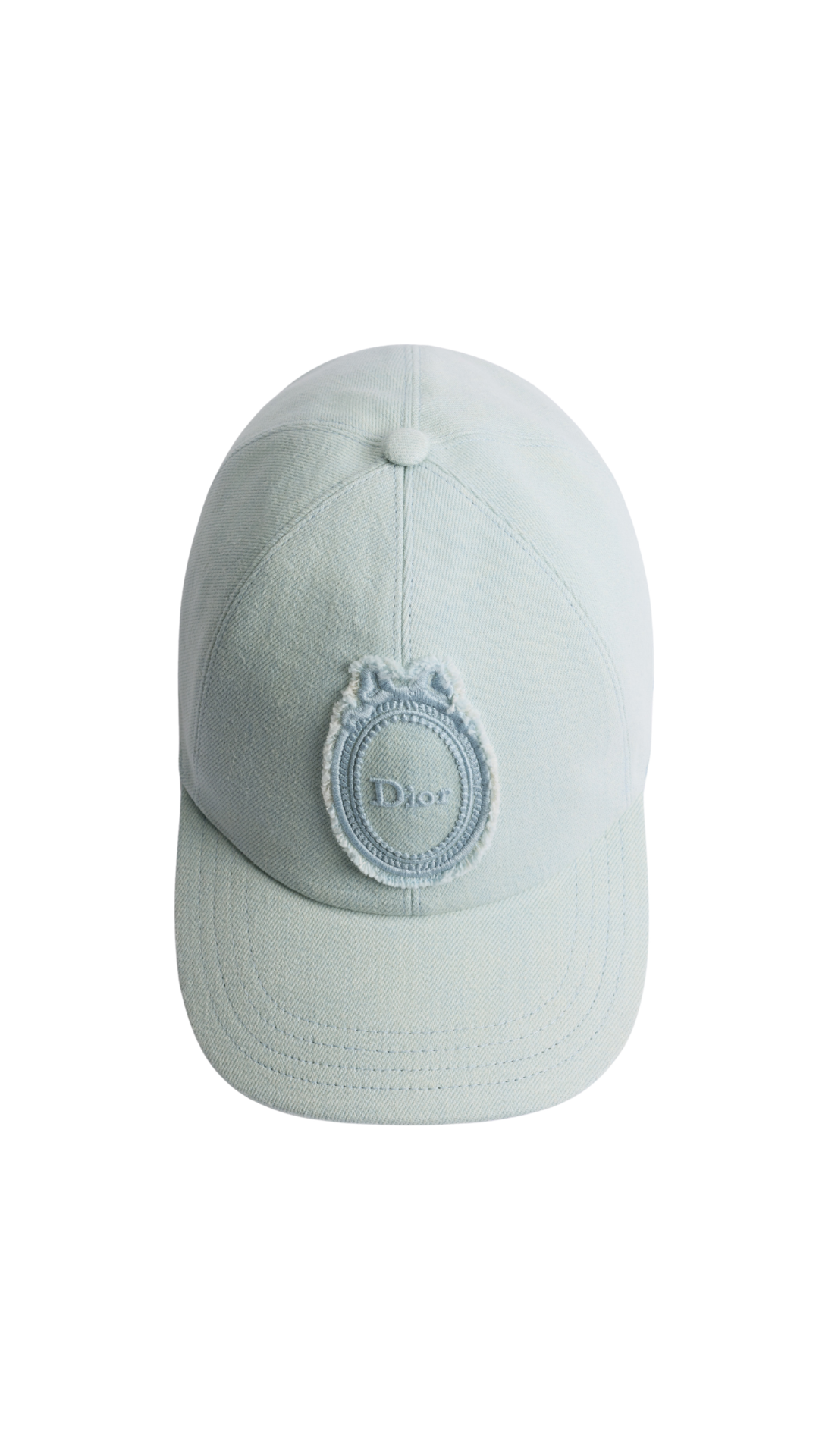 Dioriviera Dior Médaillon D-Player Cap in Light Blue Cotton Denim